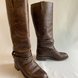 Custom Made in Uruguay Calf high leather riding boots size 37 (US 6.5)